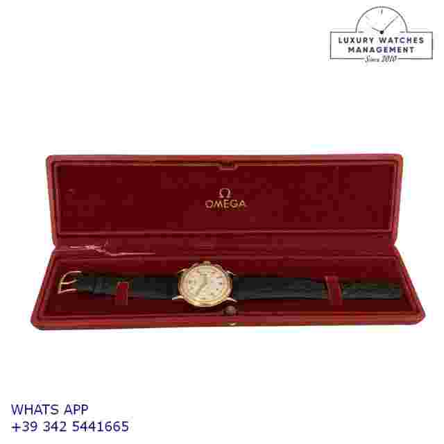 LEMANIA Chronograph Jumbo 36MM silver bicolor dial rose gold 18KT 1950’s