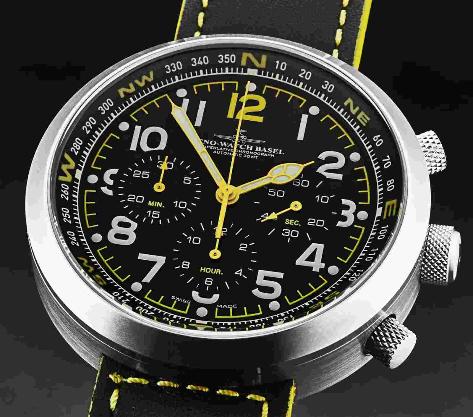 Zeno Men's 'Rondo' Chronograph Black Dial Automatic Watch B560-A19