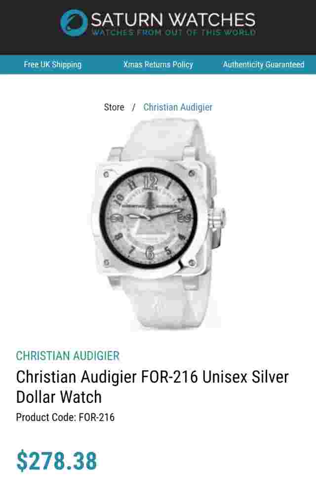 NEW Christian Audigier Watch Square / Round Face White Silicone Straps Glow Arms