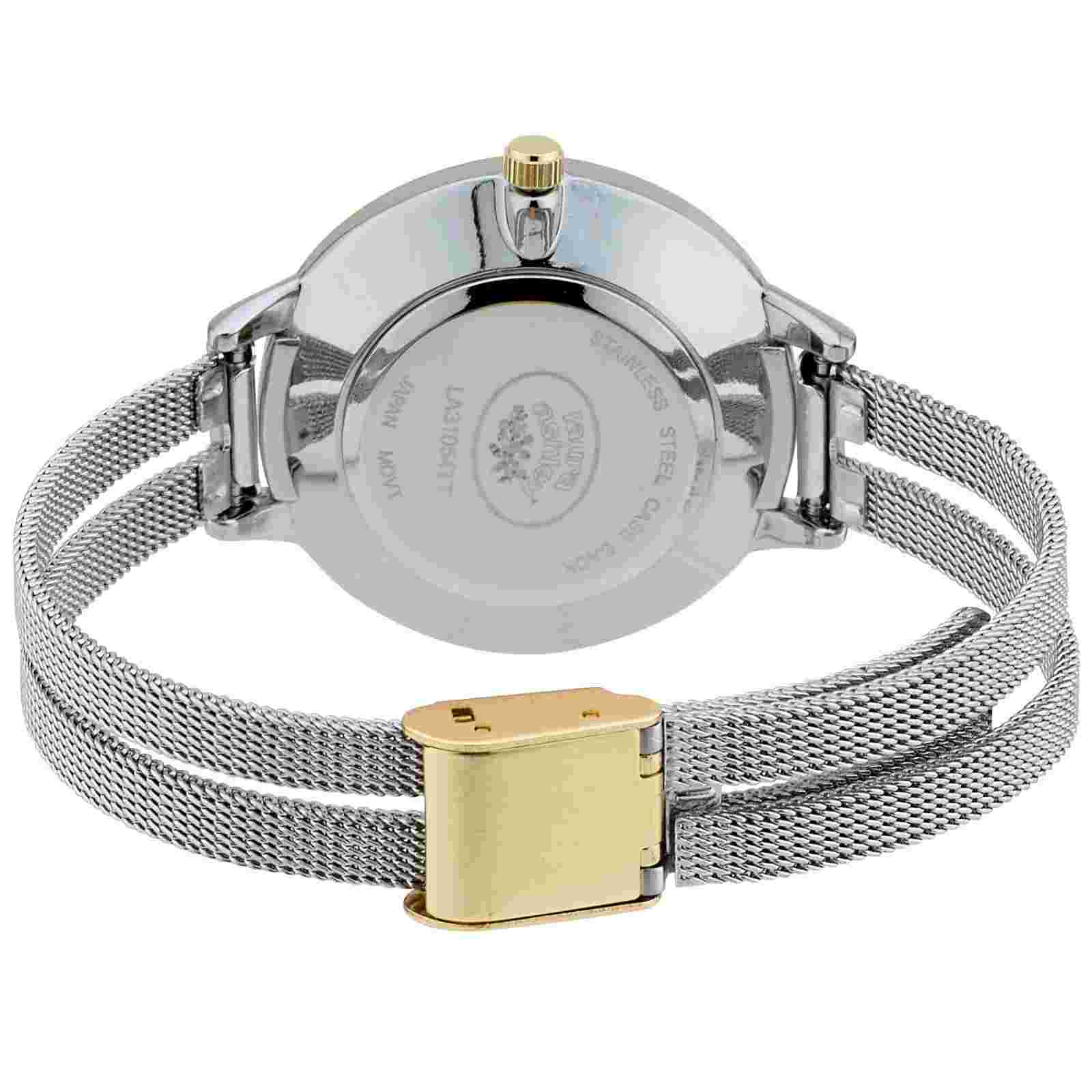Laura Ashley Womens Split Mesh Band Sunray Dial Watch