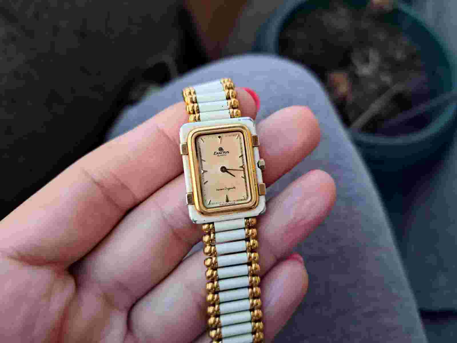 Vintage ladies Exactus Lucien Daguette, 6 jewels, gold plated