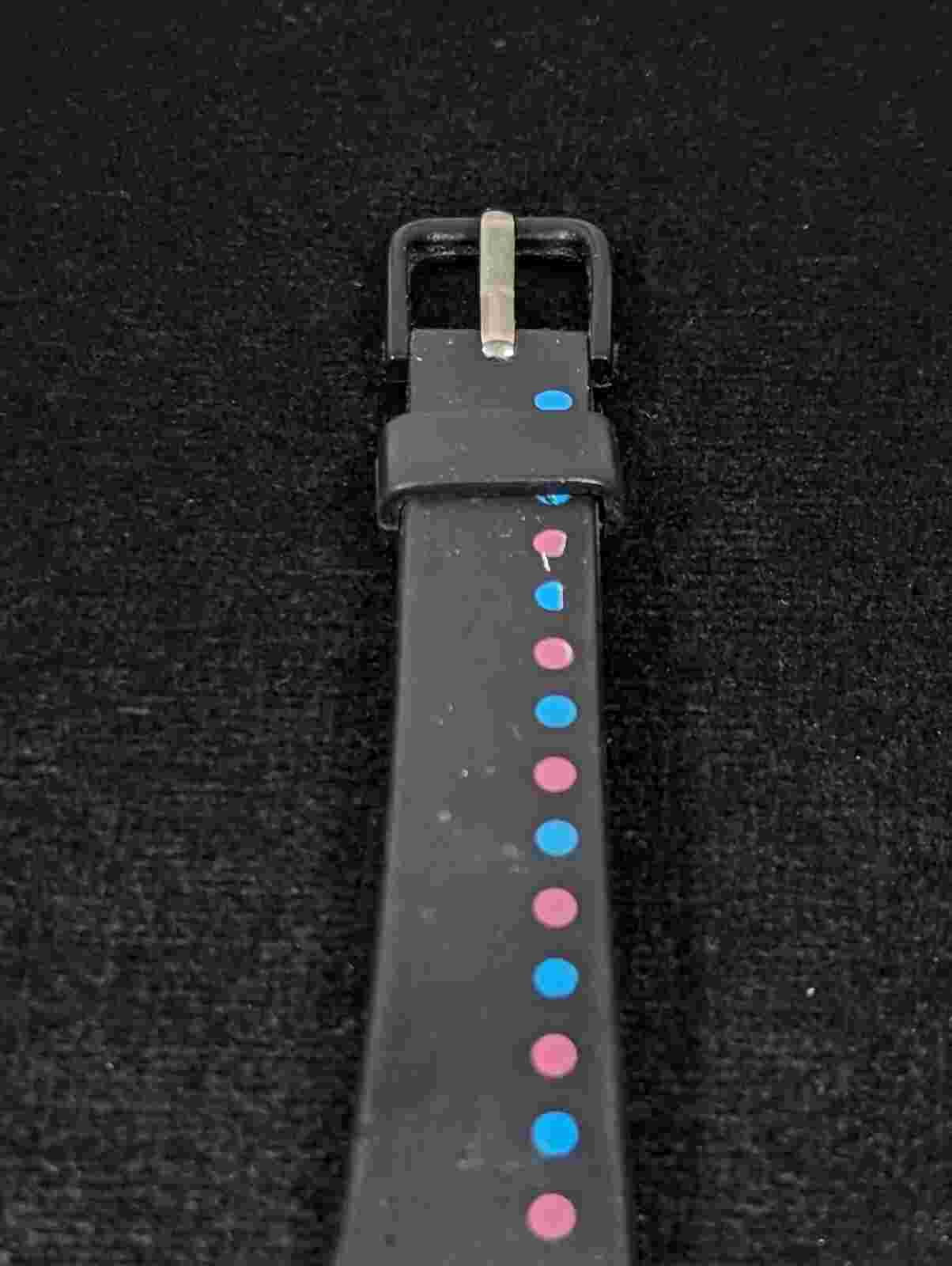 Wilson Black Dial Round Black Case Polka Dot Band Watch 7 inch
