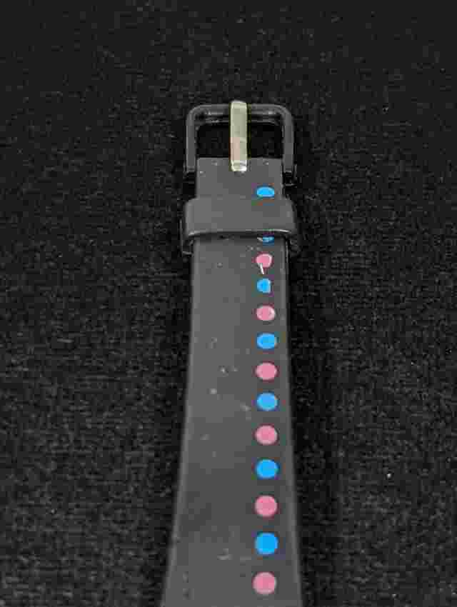 Wilson Black Dial Round Black Case Polka Dot Band Watch 7 inch