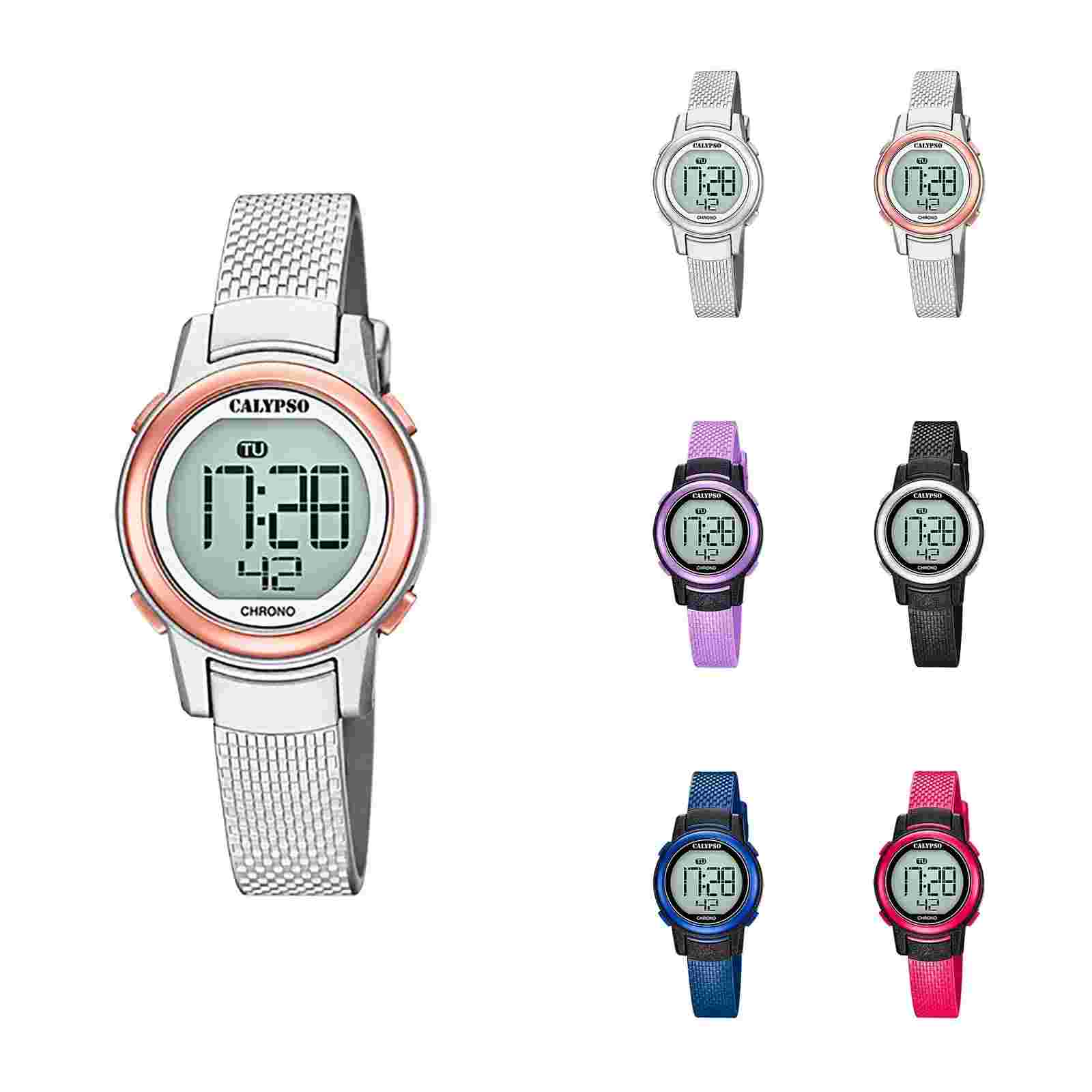 Calypso 29mm Petite Digital Watch for Women / Girls, Alarm Chrono, Light - K5736