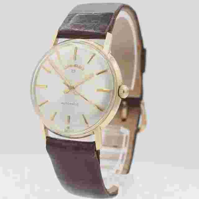 Vintage Lord Elgin Sunburst Men's Automatic Wristwatch Swiss 10k Goldw/Box
