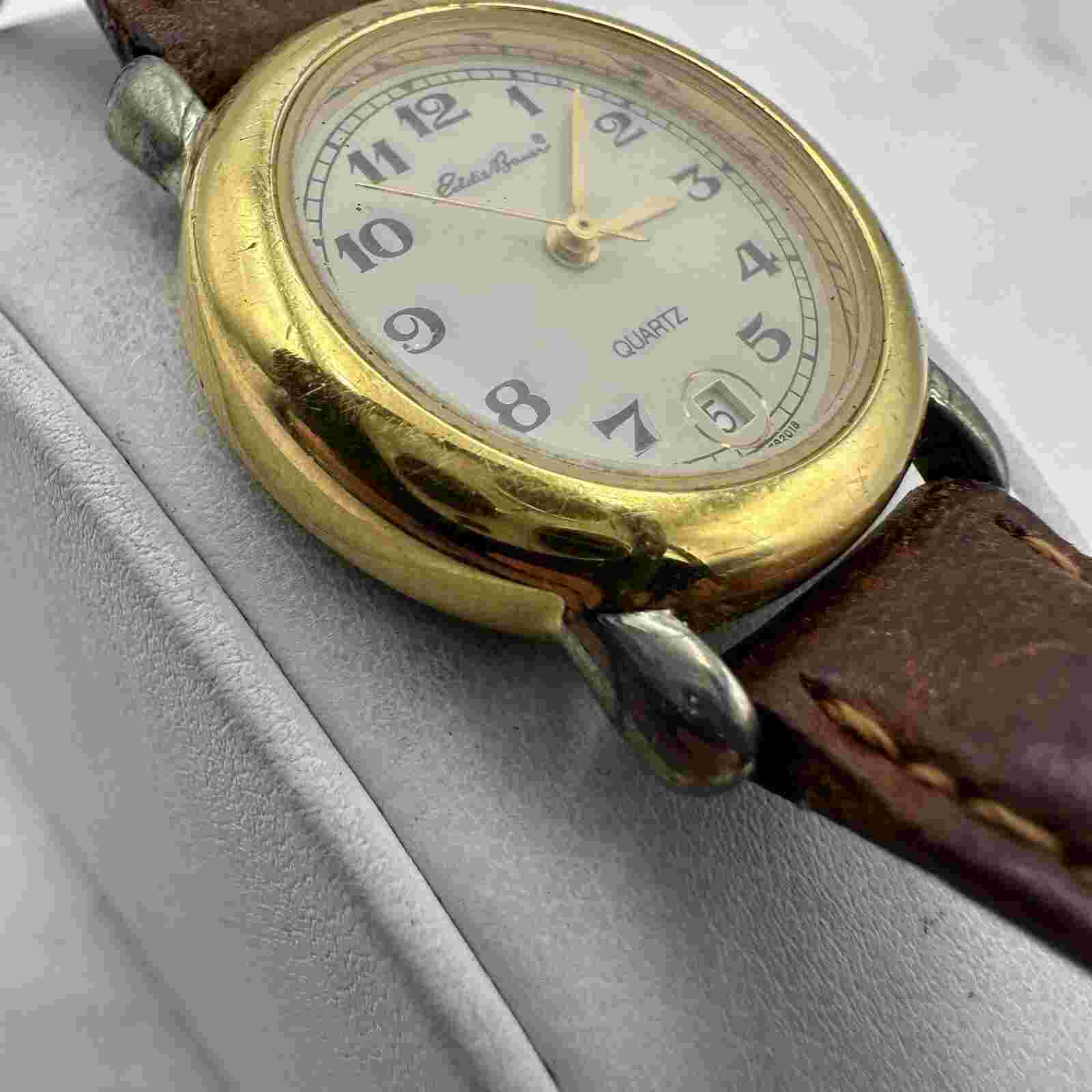 Eddie Bauer 236-VX12 Women’s Watch, Date, 27mm, Gold Tone, New Battery