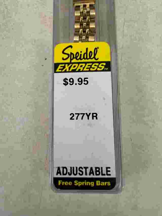 Vintage Speidel Watch Band - NOS:  Adjustable Express Gold Tone 277YR Mint/Case!