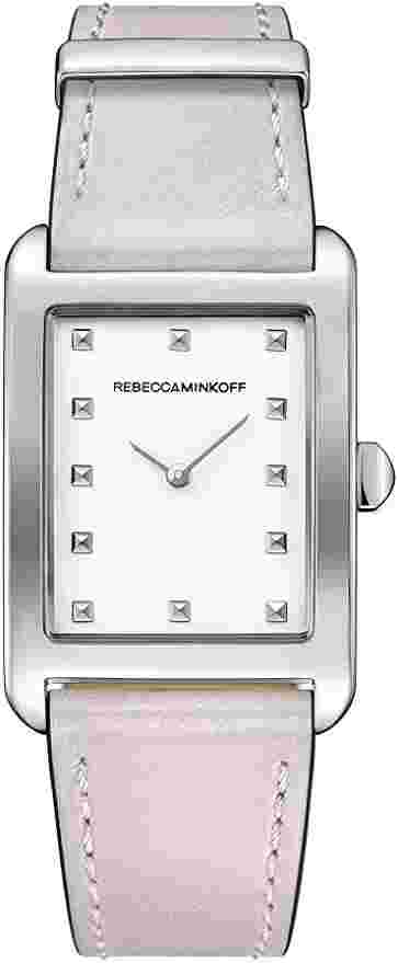 Rebecca Minkoff Women's Stainless Steel Quartz Watch with Leather Calfskin Strap