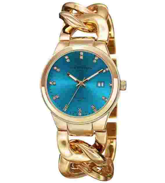 Akribos XXIV Womens Diamond Radiant Dial Gold Bracelet Watch 2891