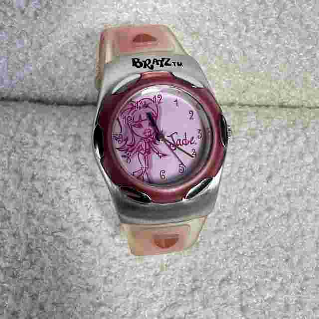 Vintage 2004 Bratz Dolls Jade Stainless Steel Watch Pink Strap Caseback