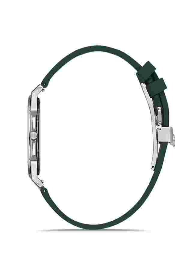 Hislon Men's Watch Ultra Slim Sapphire Glass Green Dial Rubber New Collection