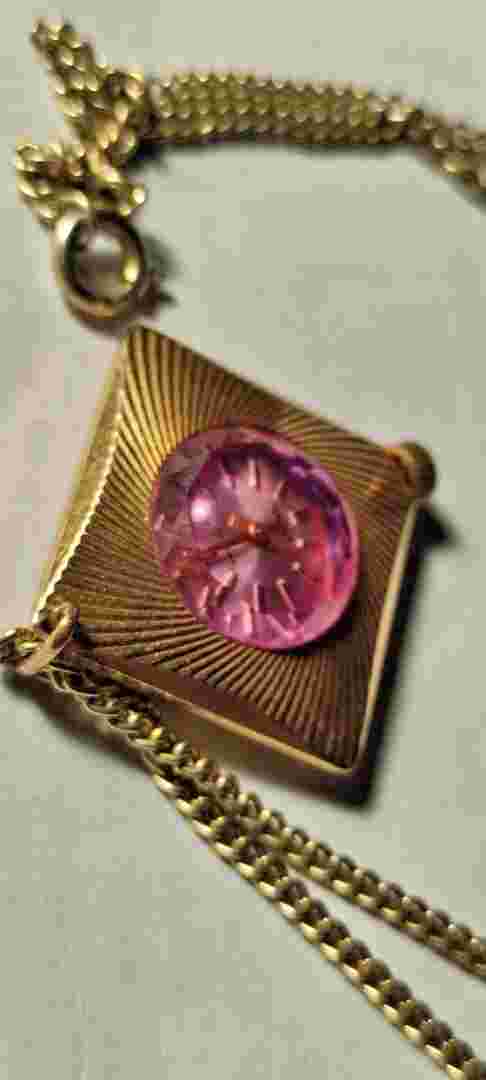 Vintage necklace watch , gold plated , running ,original gift made circa 1975