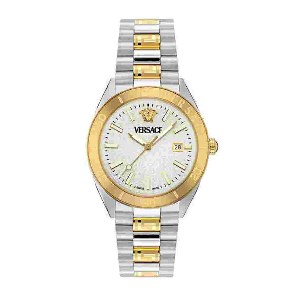 Versace V Dome Quartz Watch Silver 42 mm Sapphire Crystal VE8E00424
