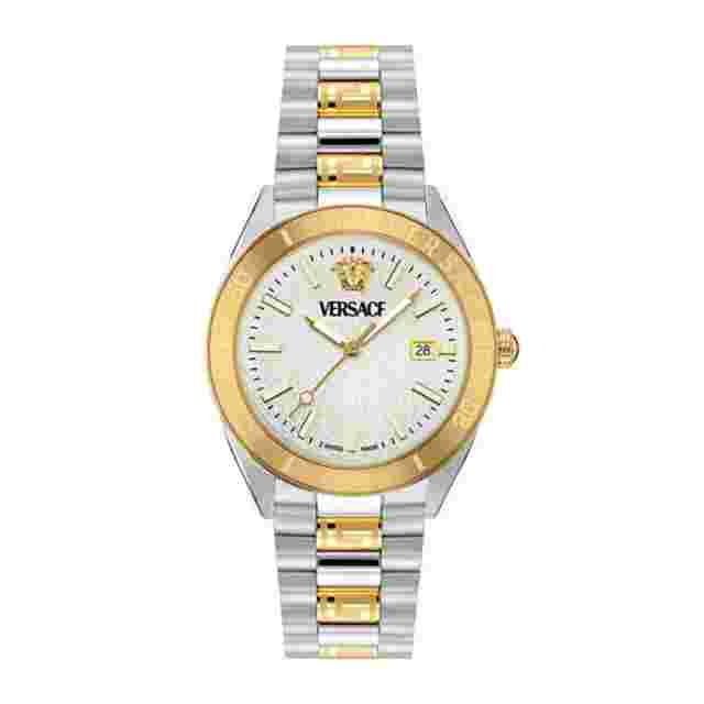Versace V Dome Quartz Watch Silver 42 mm Sapphire Crystal VE8E00424