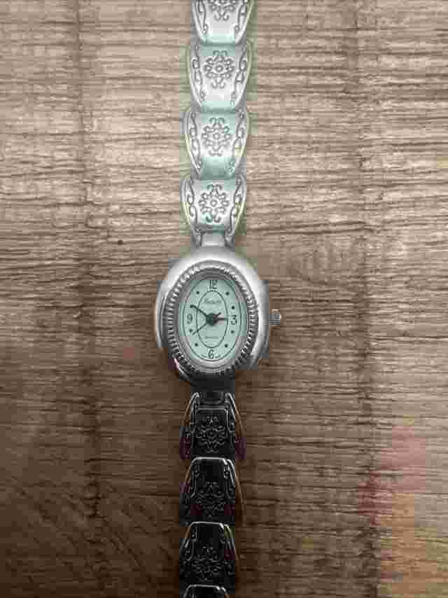 Vintage Women’s Route 66 Watch Silver Tone With Designs All Over  UNTESTED