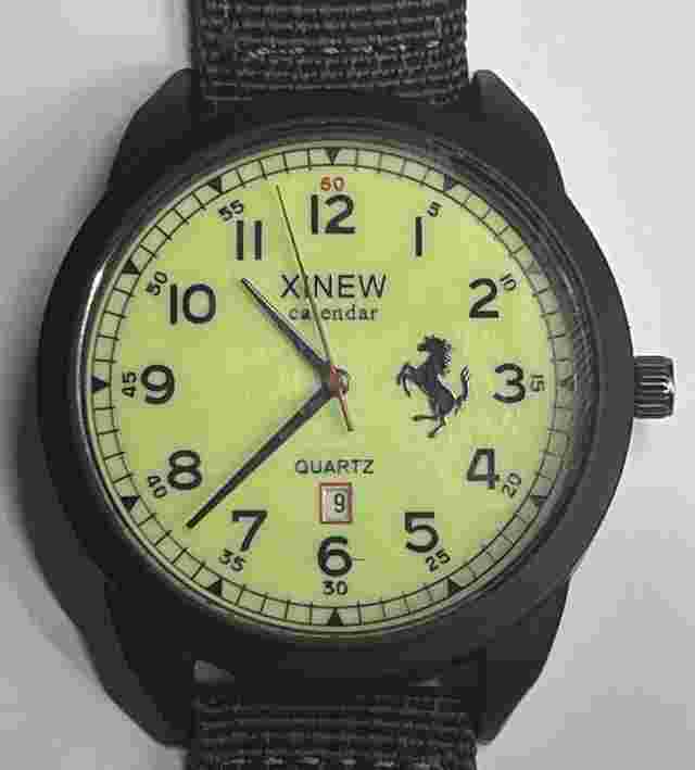 Men's Military Luminous Analog Quartz Auto Date Watch Green Nylon Strap Sport