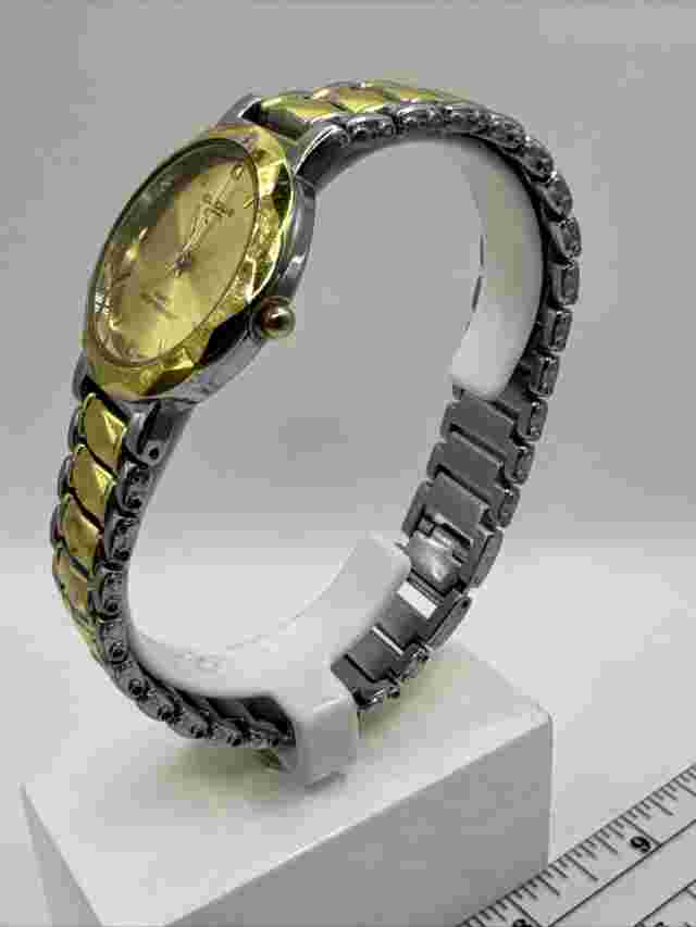 Clique men's watch,gold/silver band with clasp,removable links for custom fit