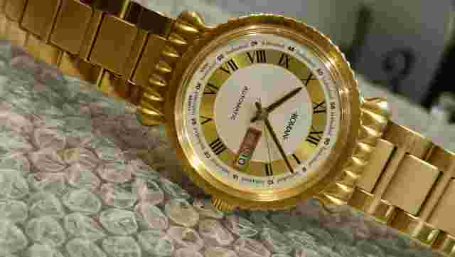 AUTHENTIC HMT ROMAN AUTOMATIC 6501 CAL. GOLDEN MEN'S RARE VINTAGE WATCH