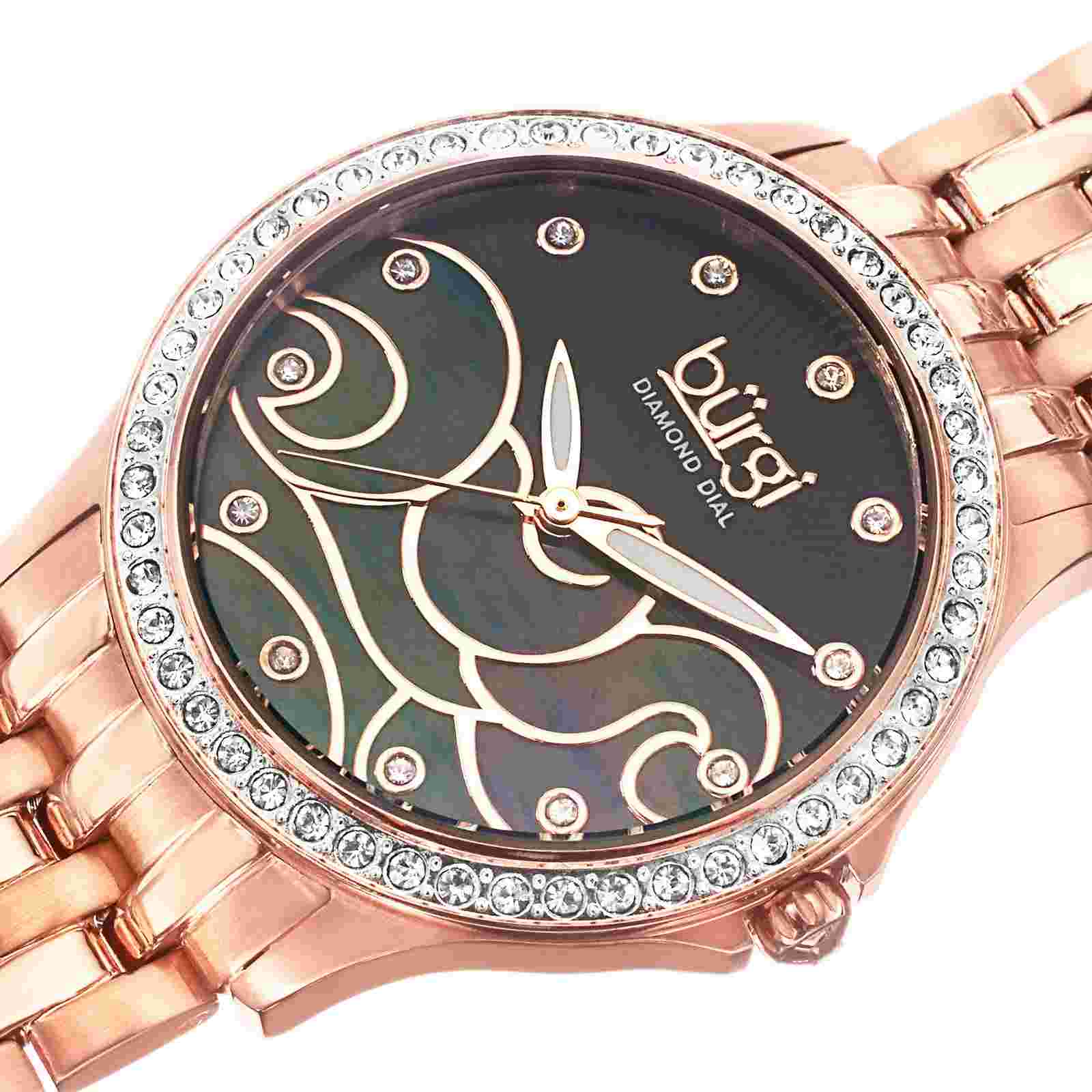 Burgi Women's BUR081RG Analog Display Swiss Quartz Rose Gold Watch