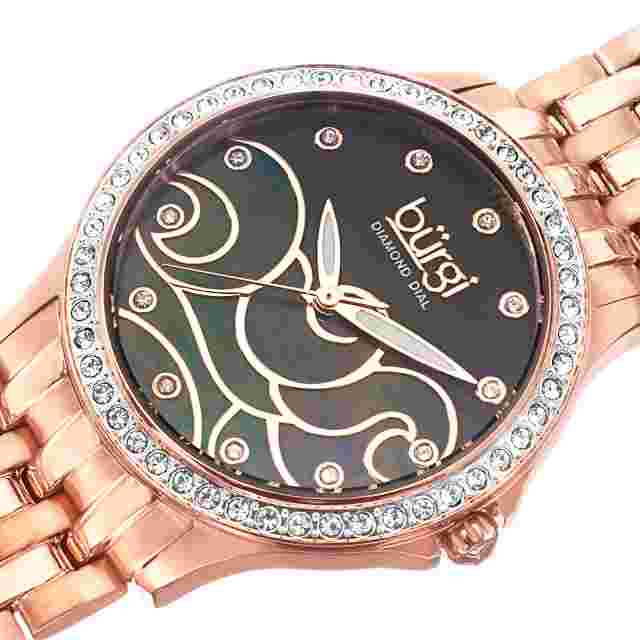 Burgi Women's BUR081RG Analog Display Swiss Quartz Rose Gold Watch