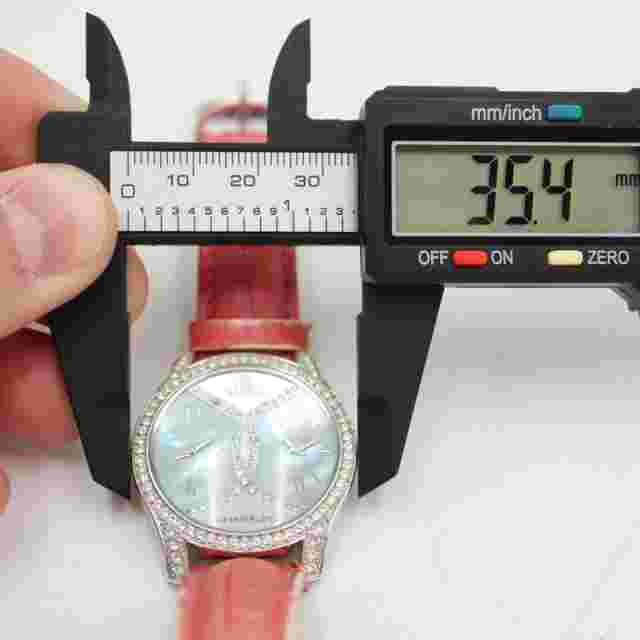 Jennifer Lopez Women's Dual Time Watch 36mm MOP Dial Gem Set Pink Leather JLO