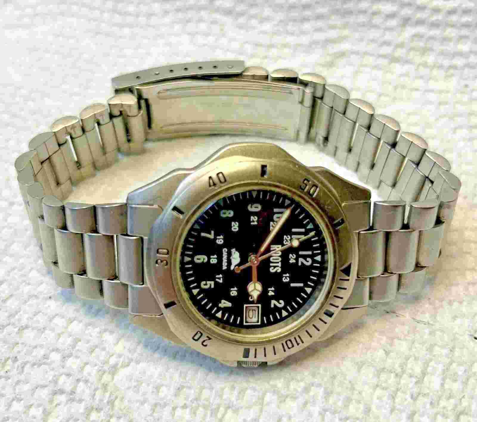 Roots Men's Stainless Steel Quartz Watch Water Resistant 50M Japan Movement