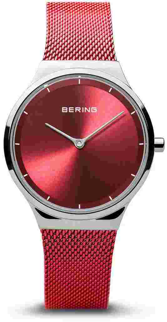 Bering Time Watch - Classic Ladies Polished Red Dial & Band 12131-303
