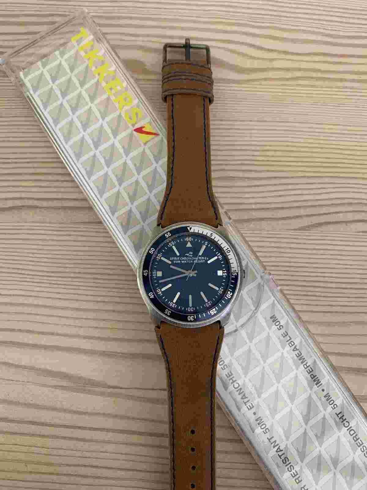 Brown & Navy 50M Water Resistant Watch Wristwatch Tikkers New