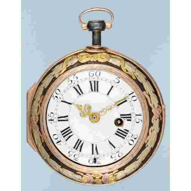 RARE GOLD DECORATED WATCH AND CHATELAINE