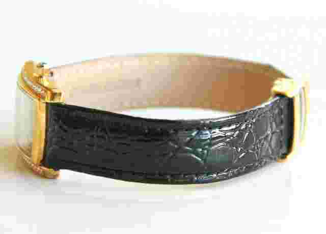 JBK Camrose & Kross Womens Crystal Black Leather Band Quartz Analog Wristwatch