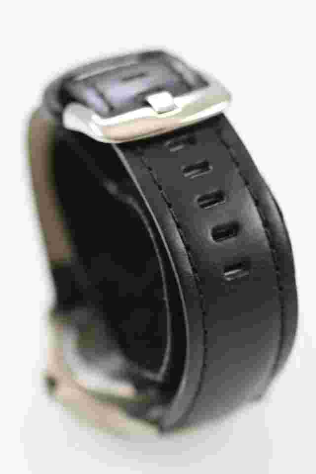 Sierra Club Men Watch Silver Stainless St 30m Black Leather Day Date Blue Quartz