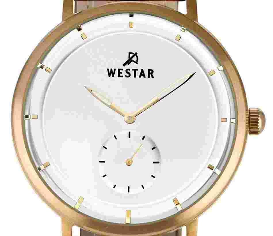 Westar Profile Leather Strap Silver Dial Quartz 50246BZZ187 Men's Watch