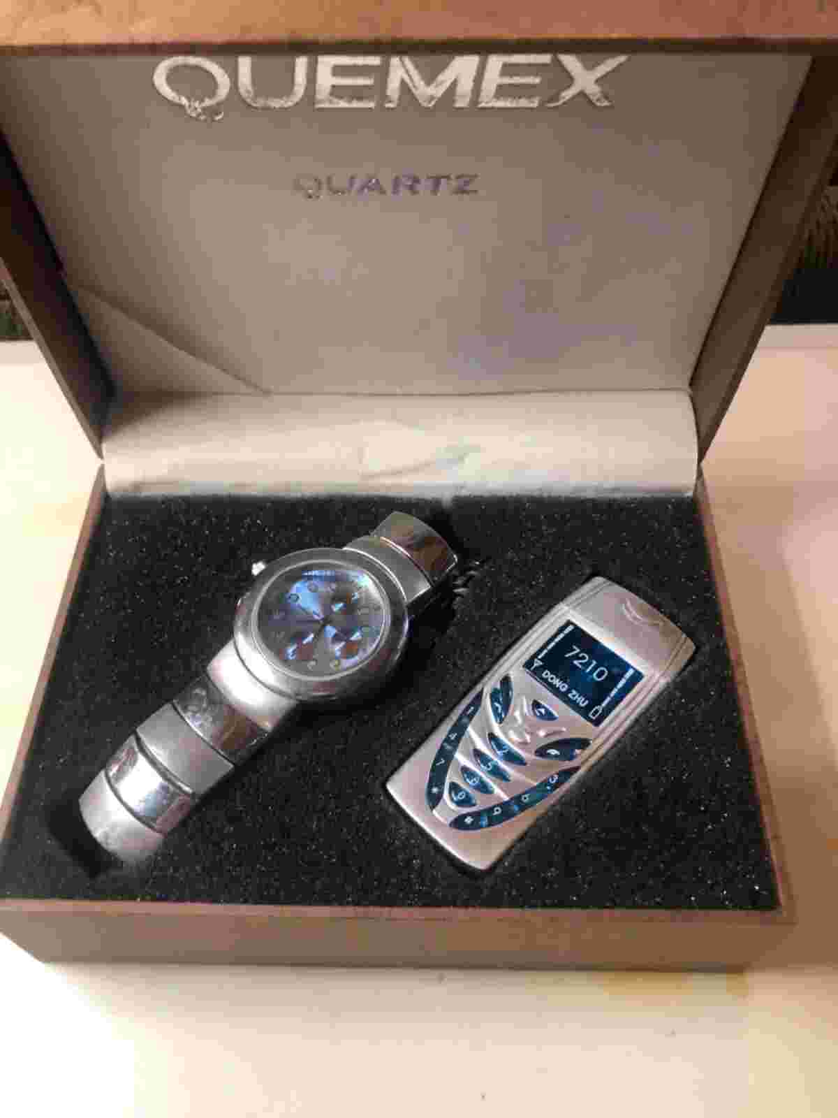 quemex quartz watch with cell phone lighter