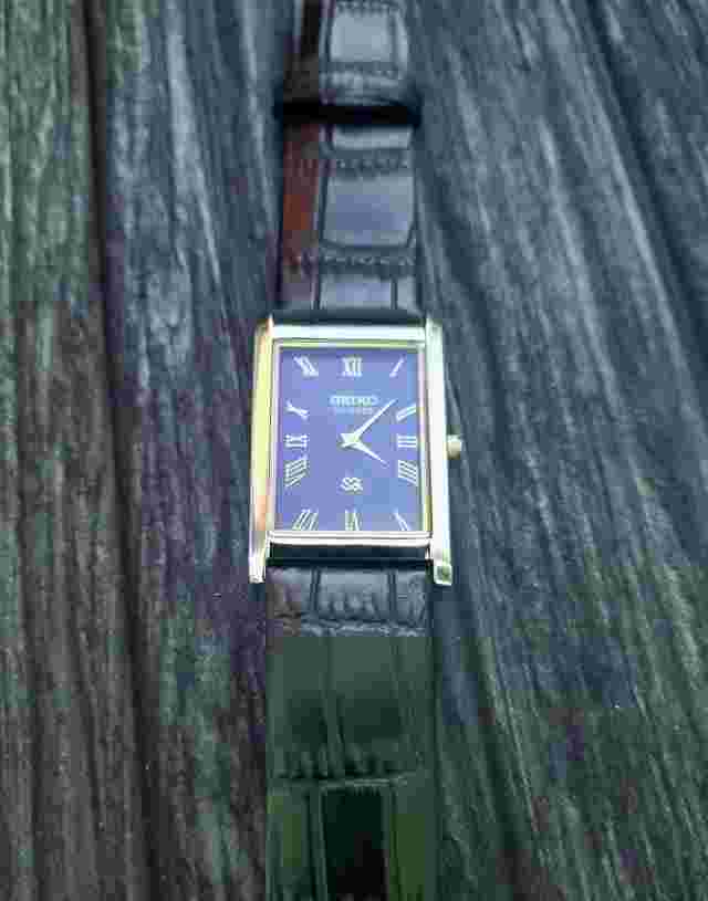 NOS Men's Tank Blue Dial Dress Watch New Mvt & Batt****