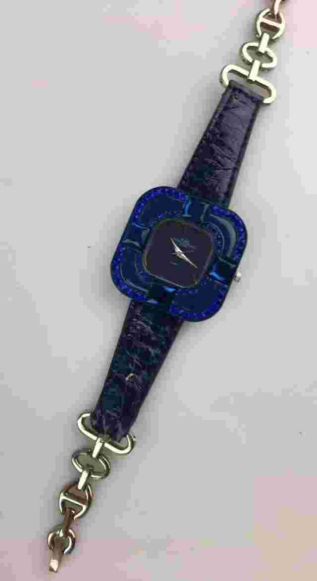 Watch M&M First Emporio Quartz Women 41mm Blue Crystal Chipped Glass Fashion