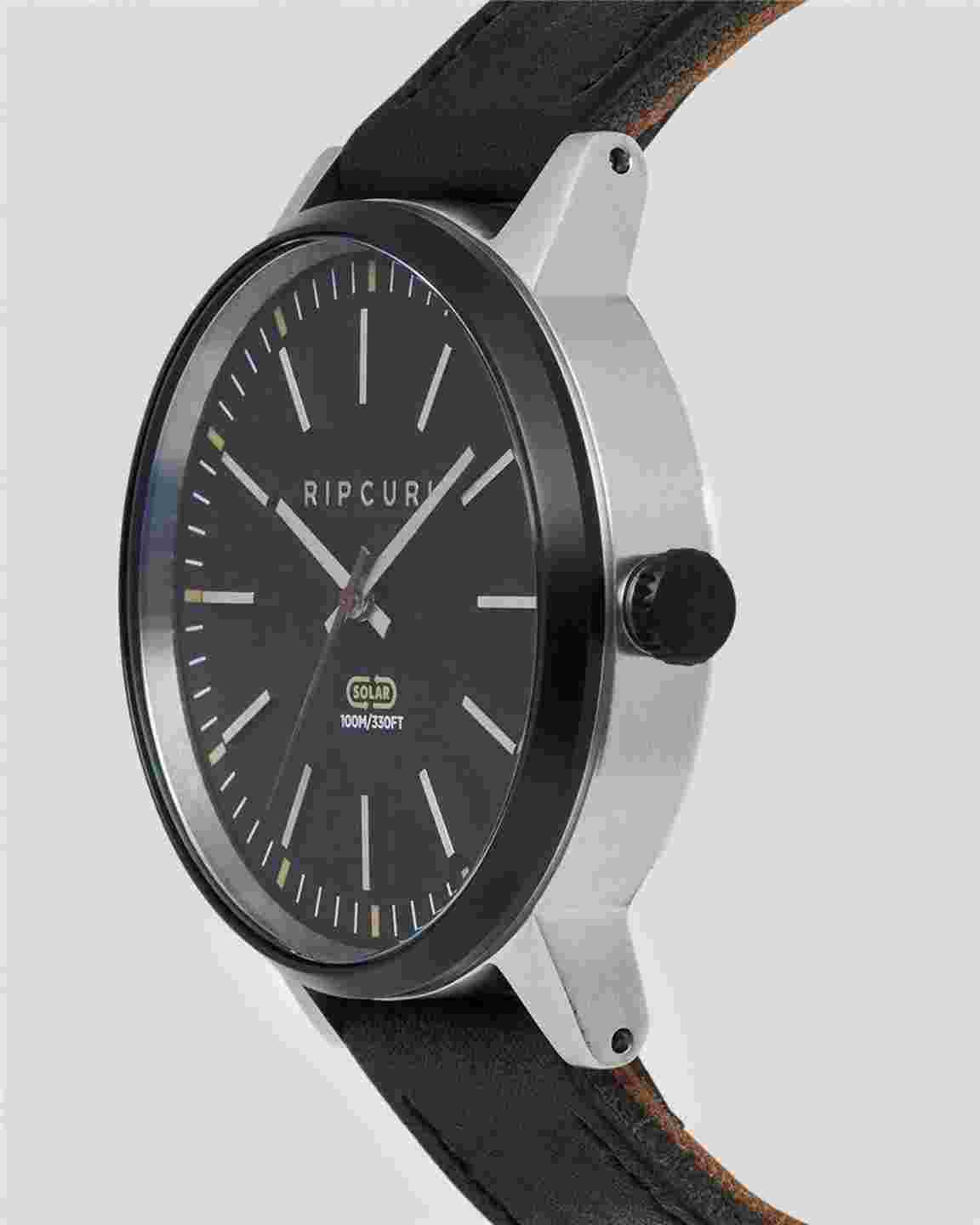 Rip Curl Mens DRAKE SOLAR LEATHER Waterproof SURF WATCH New - A3318 Black