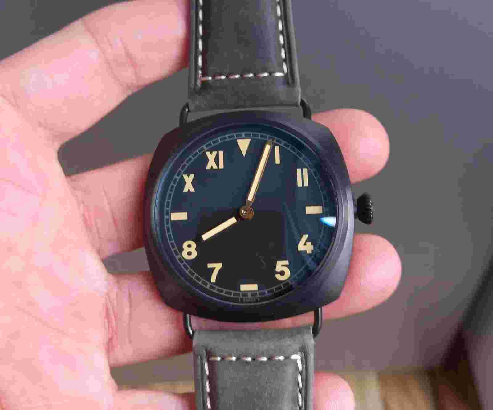 WWII Italian Military Style Homage Watch w. vintage 1960's Molnija Movement 47mm