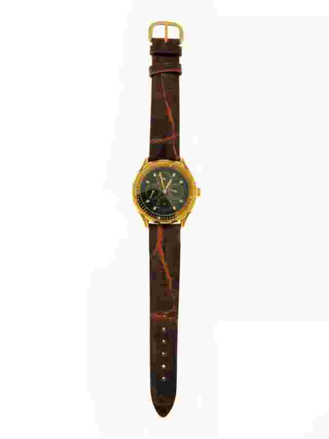 Quartz Watch Pryngeps Calendar Set Steel Golden