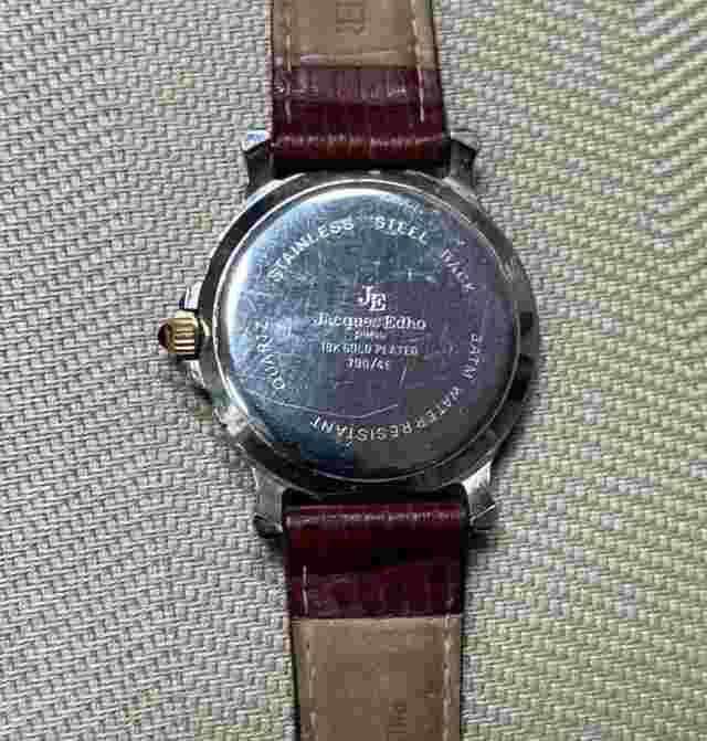 Jacques Edho Paris 30 Meter Quartz 18k Gold Plated Mens Watch