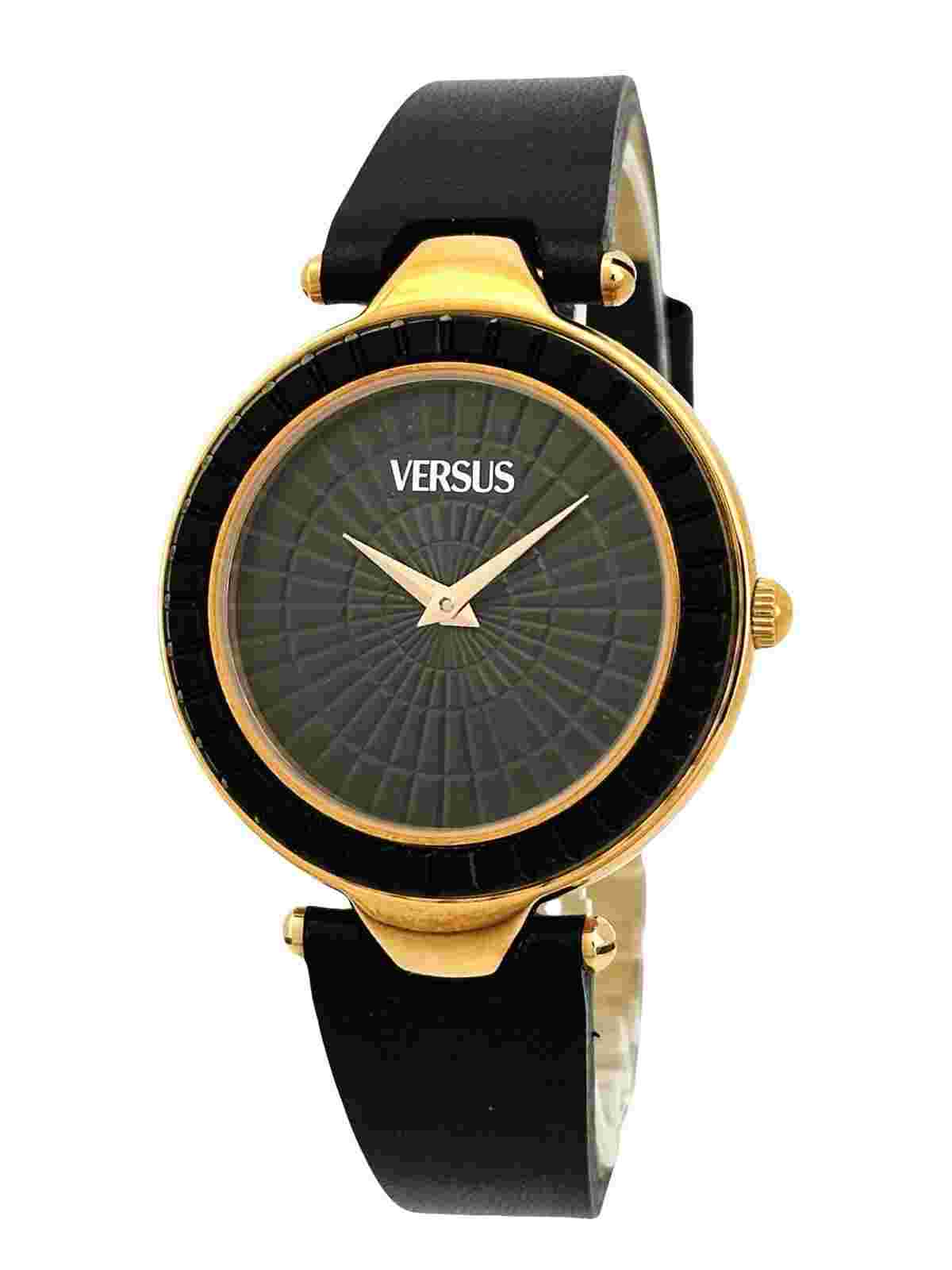 Versus by Versace SQ1020013 Sertie Black Dial Textured Glass Bezel Strap Watch