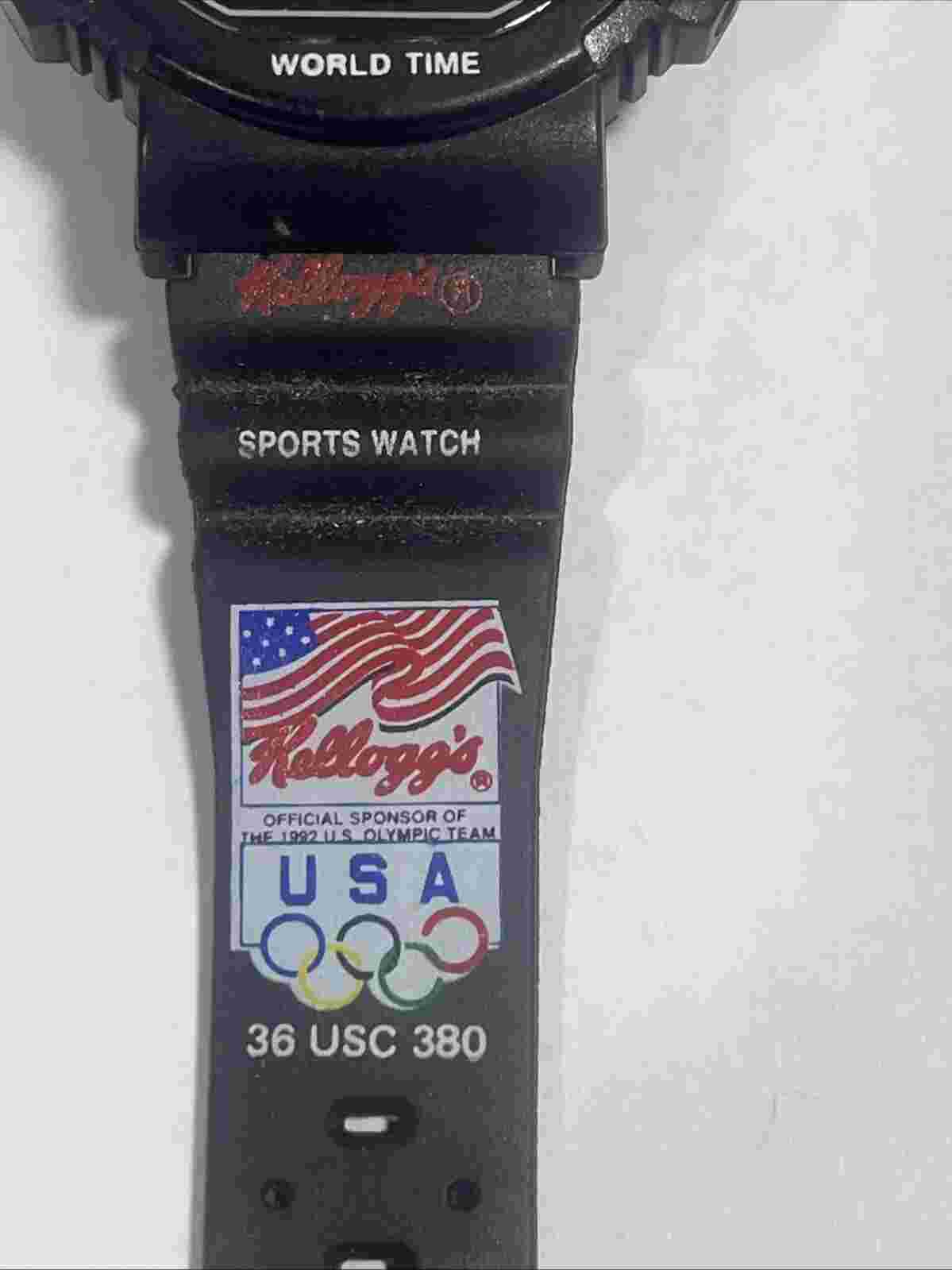 Vintage Kellogg's Sasco Official USA Supplier 1992 Olympic LCD Chronograph Watch