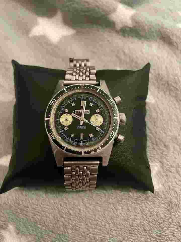 VINTAGE REGENCY CHRONOGRAPH MENS WRIST WATCH FOR REPAIR DIVERS LANDERON FREEPOST
