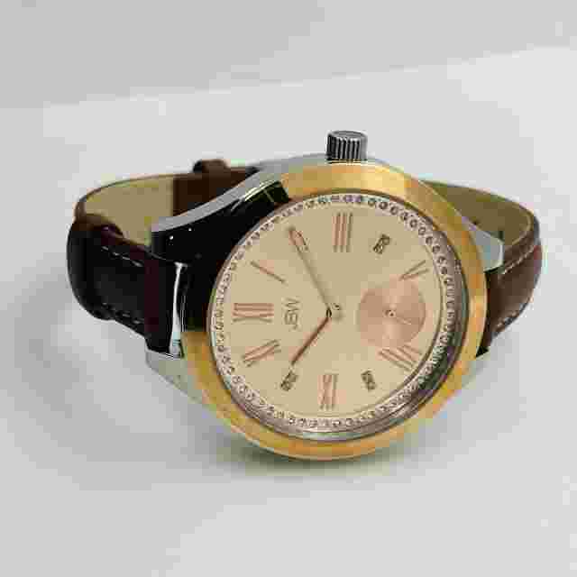 JBW Aria Women's Brown Leather Rose Gold Dial Silver Steel 40mm Watch J6309D