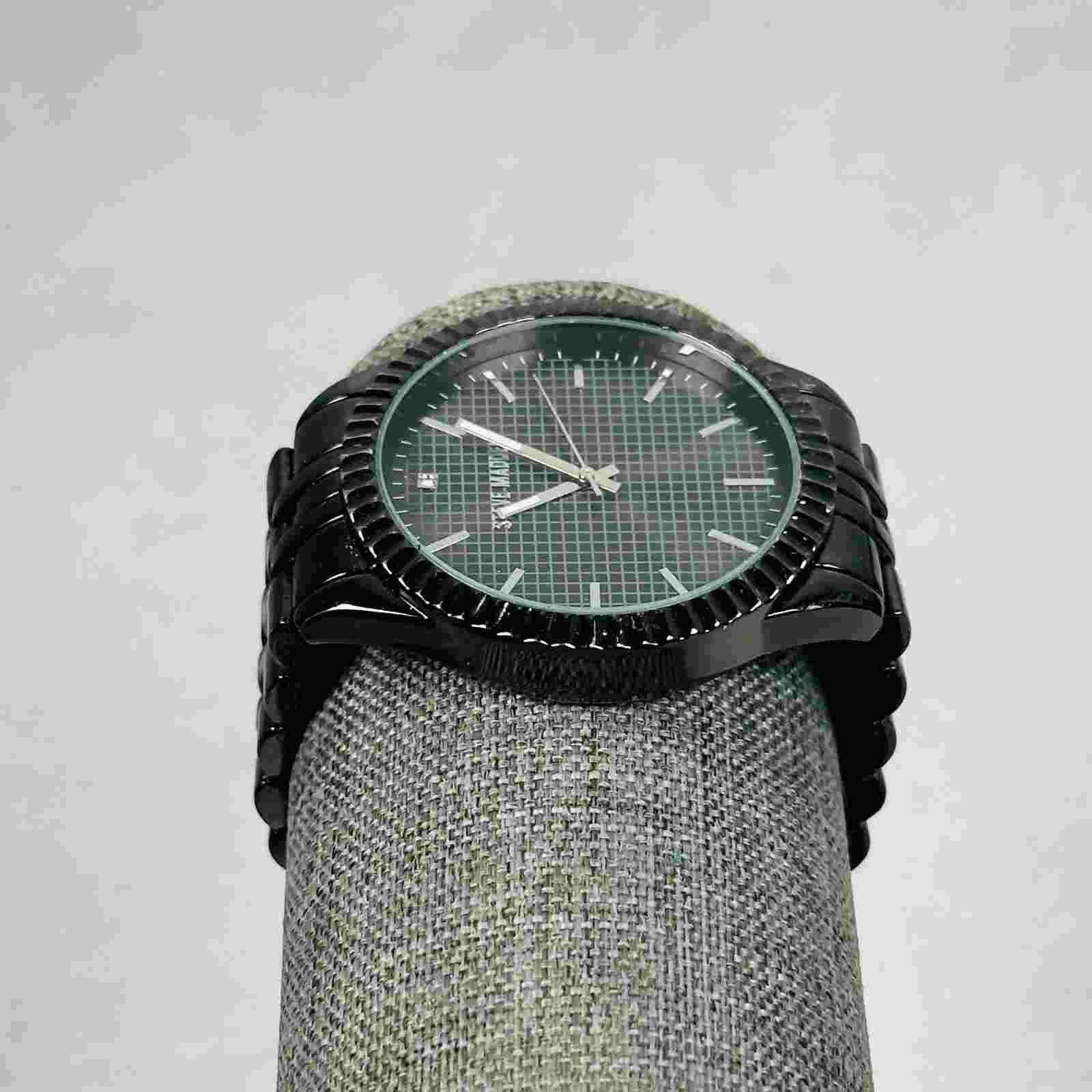 Steve Madden Watch Mens 43mm Gray Checked Dial Round 7.5" Quartz New Battery