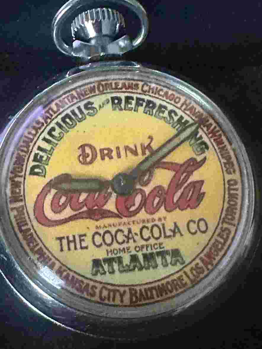 COCA-COLA COKE ADVERTISING WIDE UP POCKET WATCH COLLECTABLE