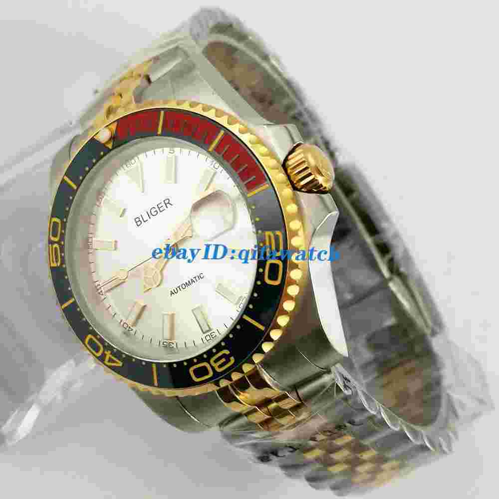 40mm silver dial gold jubilee Sapphire glass Ceramic Bezel Automatic Men Watch