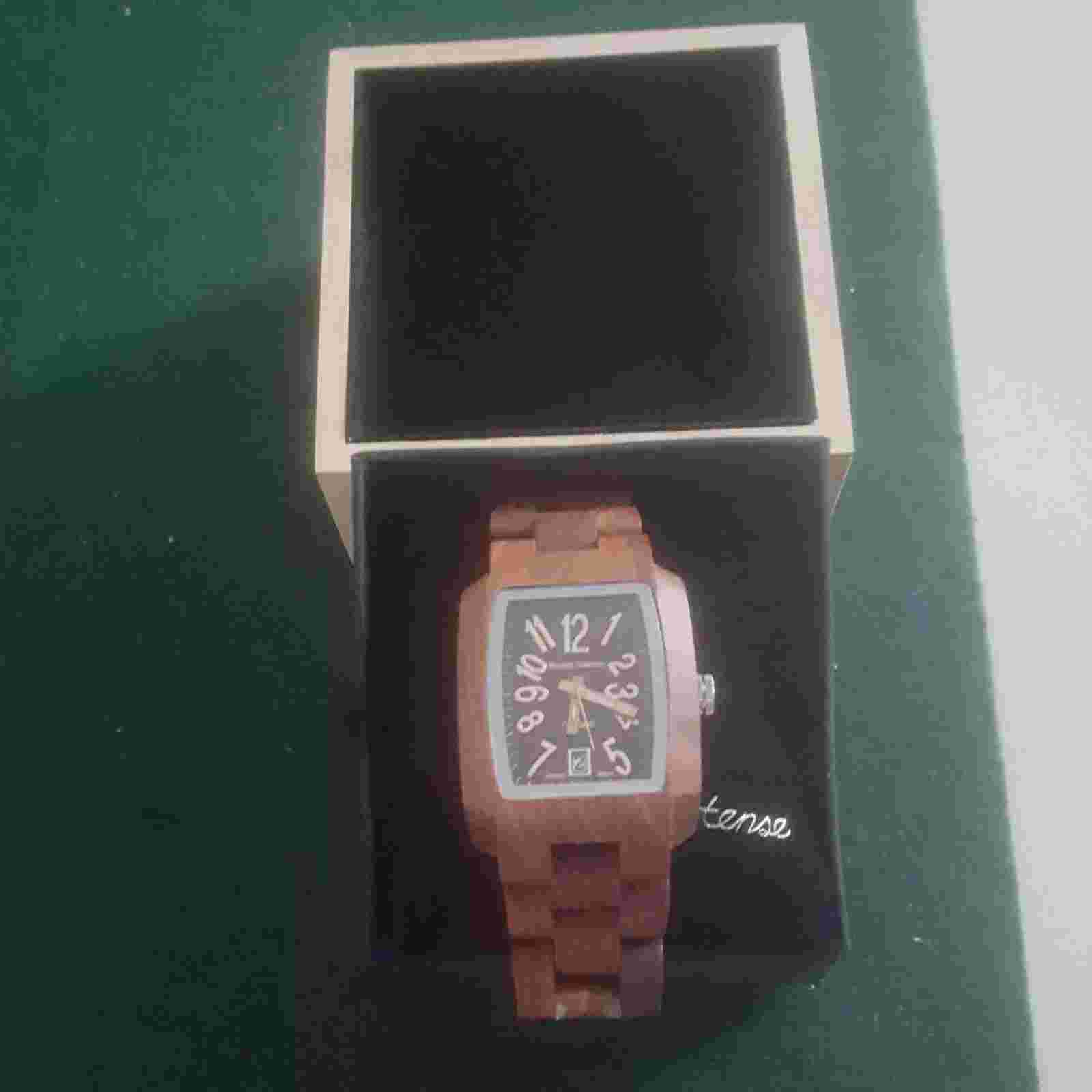 Tense Wood Men's Solid Wooden Wrist Watches - Gold J8102SR