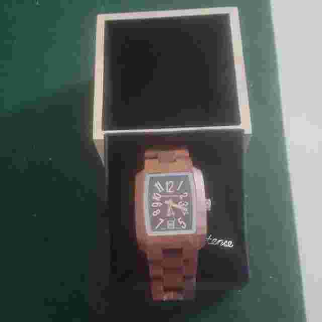 Tense Wood Men's Solid Wooden Wrist Watches - Gold J8102SR