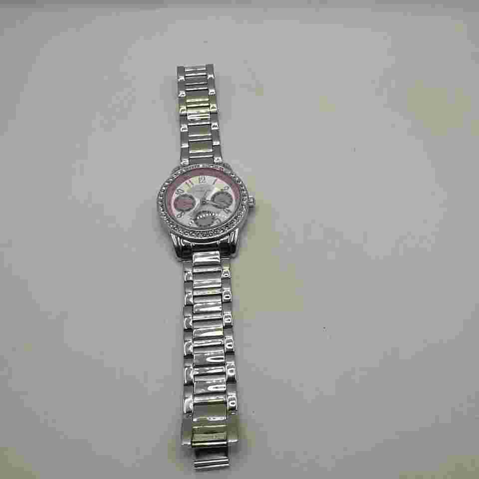 Peugeot PQ2937 Ladies Watch Chronograph Pink, Stainless Steel & Crystal 33mm EUC