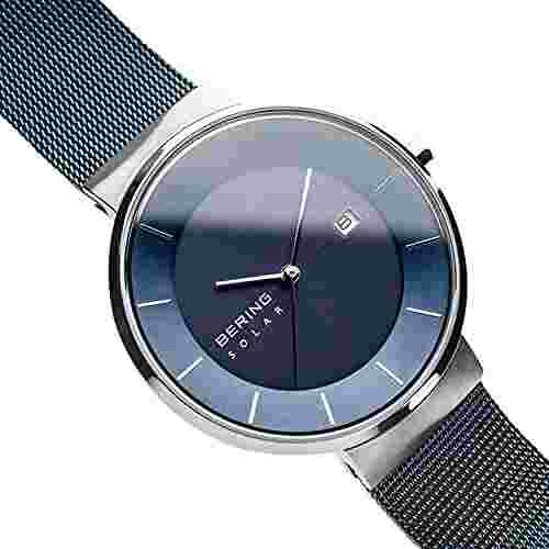 BERING Men's Analog Solar Collection Watch 14639-307 Blue
